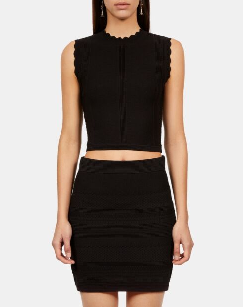 Jupe courte en maille noire