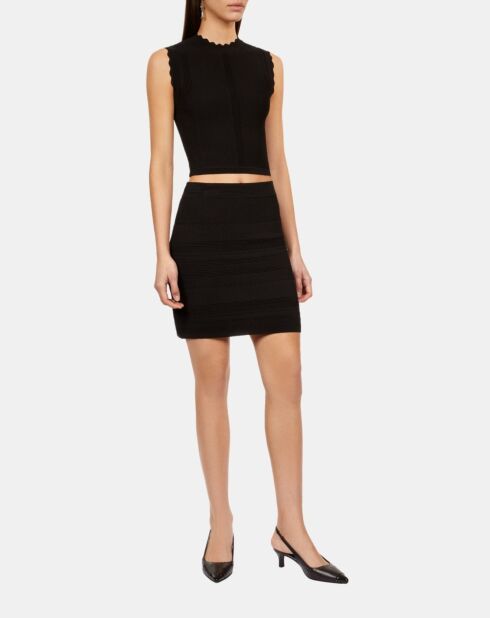 Jupe courte en maille noire