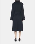 Manteau en laine style trench noir