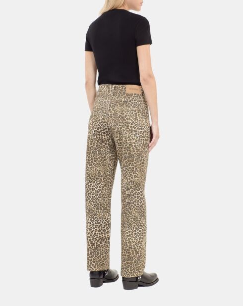 Jean boyfriend imprimé léopard