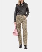 Jean boyfriend imprimé léopard