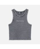 Débardeur avec sérigraphie noir lavé