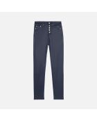Jean skinny effet cuir bleu marine
