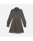 Robe courte en soie kaki