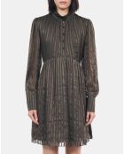 Robe courte en soie kaki