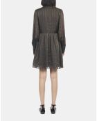 Robe courte en soie kaki