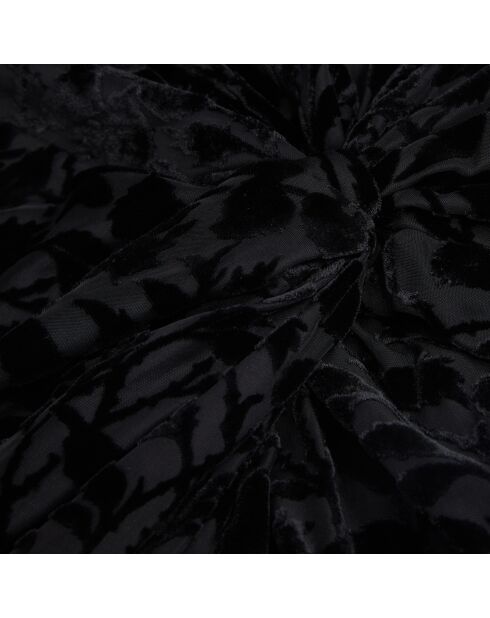 Jupe mi-longue en velours dévoré noire