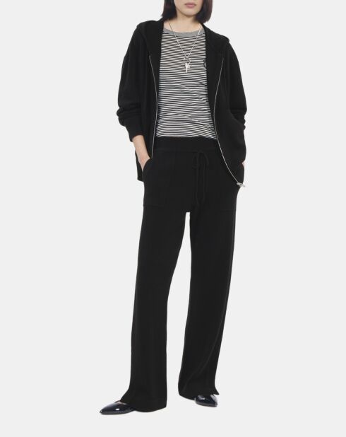 Pantalon en laine et cachemire noir