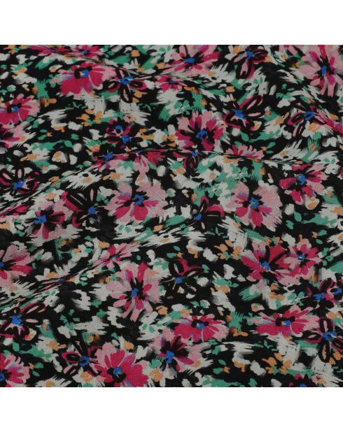 Caraco fleuri avec dentelle multicolore