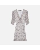 Robe courte fleurie avec laçage