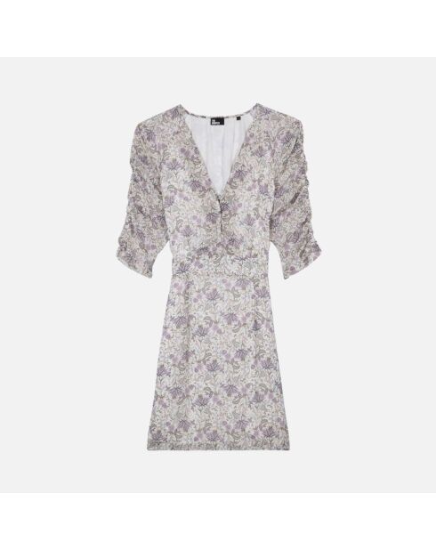 Robe courte fleurie avec laçage