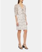 Robe courte fleurie avec laçage