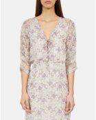 Robe courte fleurie avec laçage