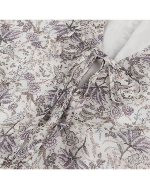 Robe courte fleurie avec laçage