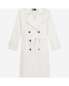 Manteau long en laine écru