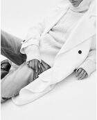 Manteau long en laine écru