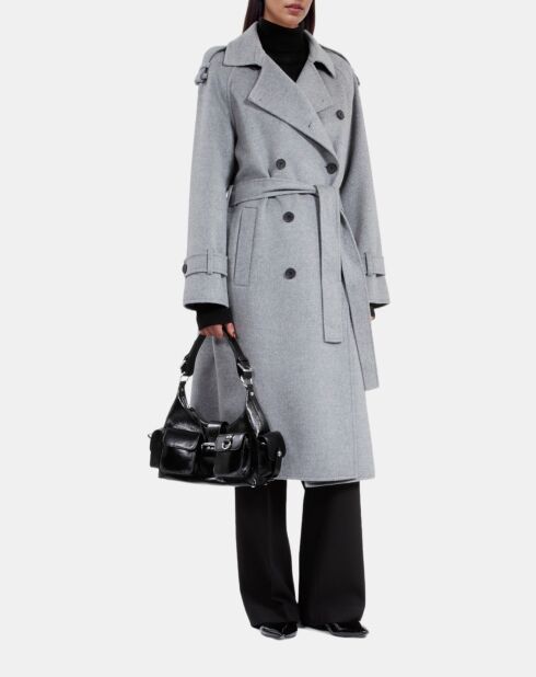 Manteau style trench gris