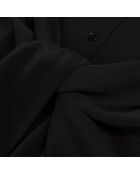 Robe chemise courte en soie avec nœud noire
