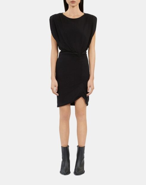 Robe courte avec fronces noire