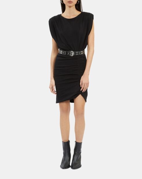 Robe courte avec fronces noire