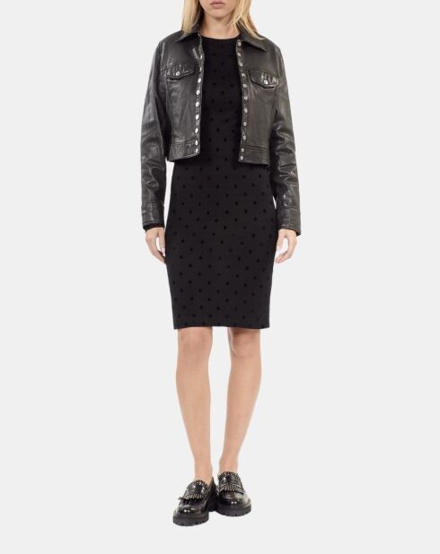 Robe courte  noire en jersey