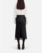Jupe longue avec détails en dentelle noire