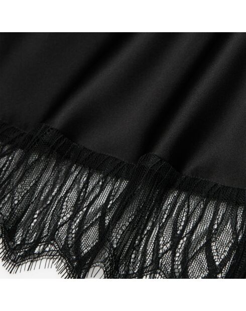 Jupe longue avec détails en dentelle noire