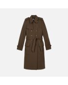 Manteau long en laine style trench kaki