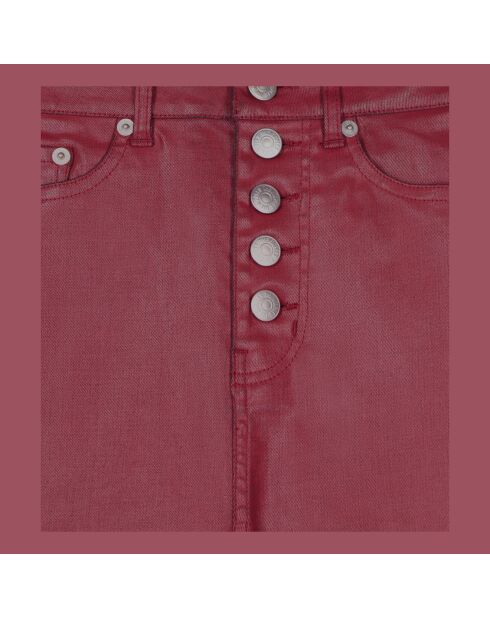 Jean skinny effet cuir rouge