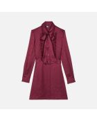 Robe courte jacquard bordeaux