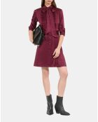 Robe courte jacquard bordeaux