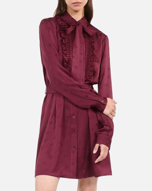 Robe courte jacquard bordeaux