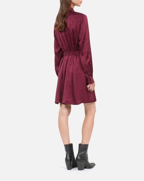 Robe courte jacquard bordeaux