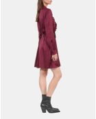 Robe courte jacquard bordeaux