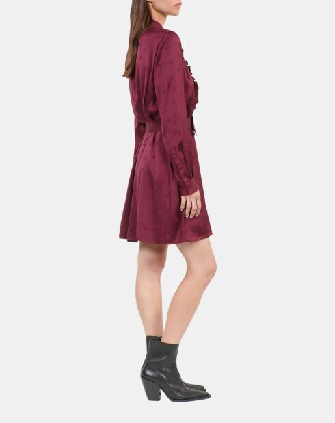 Robe courte jacquard bordeaux