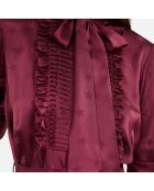 Robe courte jacquard bordeaux