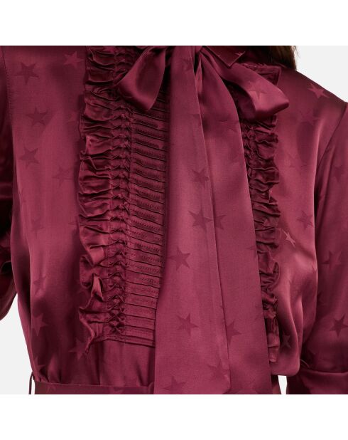 Robe courte jacquard bordeaux