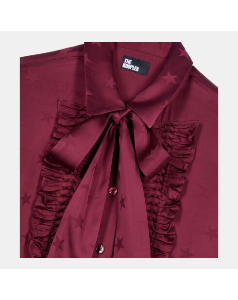 Robe courte jacquard bordeaux