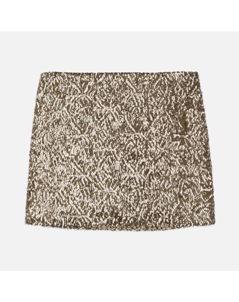 Jupe courte à sequins dorée