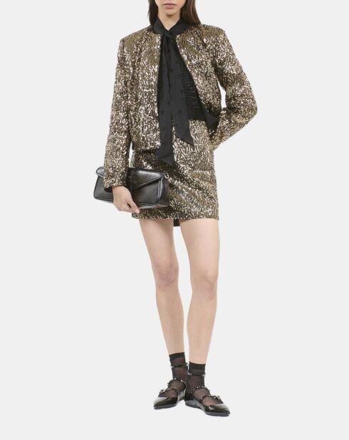 Jupe courte à sequins dorée