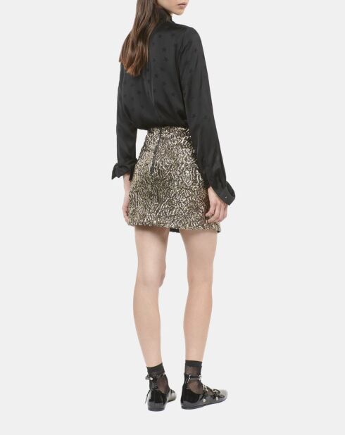 Jupe courte à sequins dorée