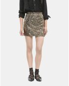 Jupe courte à sequins dorée