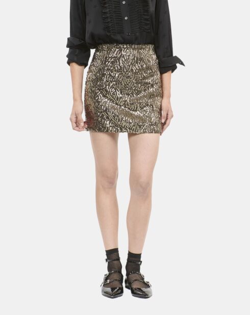 Jupe courte à sequins dorée