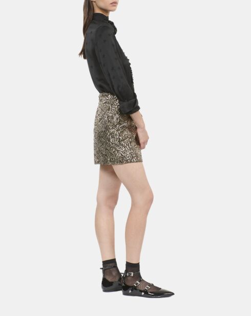 Jupe courte à sequins dorée