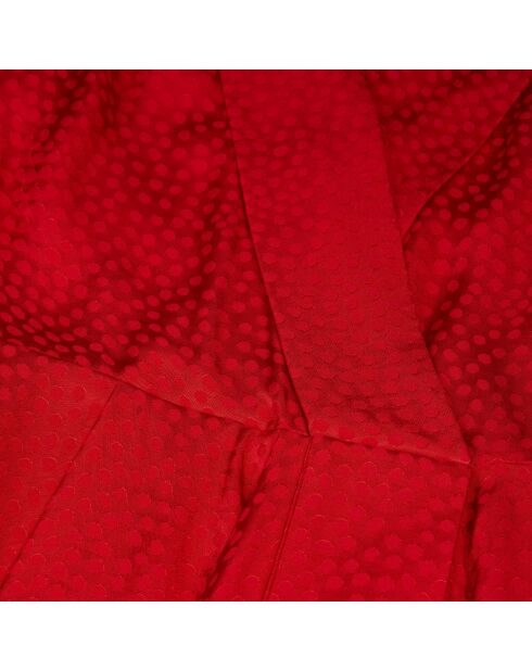Robe courte à pois jacquard rouge orientale
