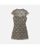 Robe courte en guipure dorée