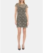 Robe courte en guipure dorée