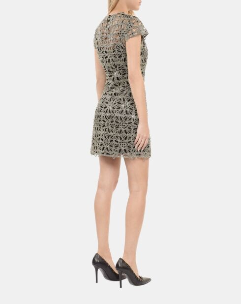 Robe courte en guipure dorée