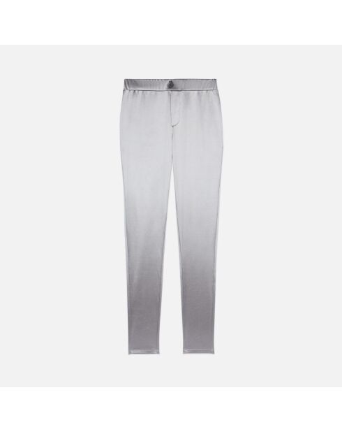 Legging satiné argenté
