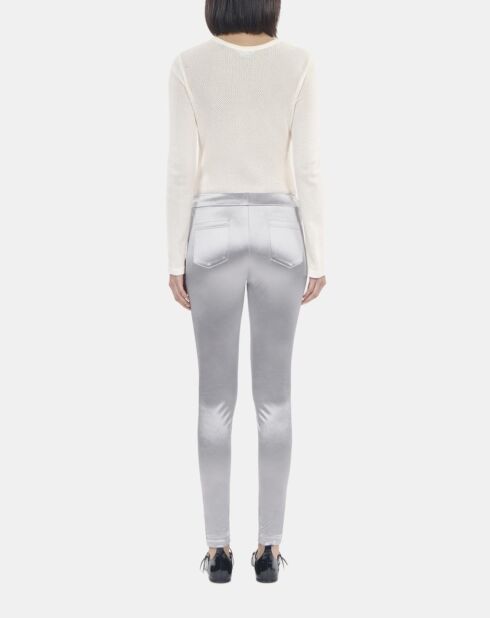 Legging satiné argenté